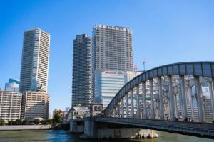 勝鬨橋とビル群（東京都中央区）