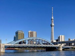 隅田川と駒形橋と東京スカイツリー（東京都墨田区）